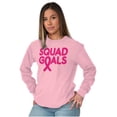 thumbnail image 3 of Breast Cancer Awareness Squad Goals Women's Long Sleeve T Shirt Brisco Brands S, 3 of 6