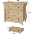 thumbnail image 2 of Natural Wood 3-Drawer Dresser - Tall Boho Dresser with Curved Legs, Rattan Accents, and Freestanding Storage for Living Room, Bedroom, Entryway, or Balcony (30 in L x 15.8 in W x 29.3 in H), 2 of 8
