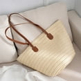 thumbnail image 6 of Straw Woven Tote Bag For Women Summer Beach Handmade Hollow Mesh Shoulder Bag Lightweight Durable Fashionable, 6 of 8