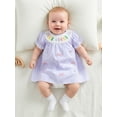 thumbnail image 4 of BemeyourBBs Jesus Loves Me Baby Girl Outfit Toddler Girls Christmas Easter Dress Christian Baby Clothes Ruffle Short Sleeve Crew Neck Striped Dress Baptism Church Outfit, 4 of 8