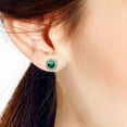 thumbnail image 2 of Emerald Green Round Sparkle Crystal .925 Silver Stud Earrings, 2 of 4