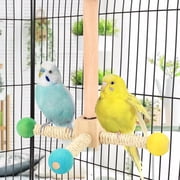 Yyuenw Rotating Bird Perches Toy, Wooden Exercise Wheel Parrot Toy, Spinning Parakeet Toys 360 Degree Free Rotation Practical Bird Cage Accessories for Parakeets Parrots Cockatiels