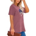 thumbnail image 2 of Anbech Women Plus Size 4th of July Heart Printed T-Shirts Graphic LOVE Heart Short Sleeves Tees, 2 of 4