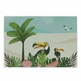 thumbnail image 1 of Graphic Beach Cutting Board, Cartoon Illustration with Watermelons Toucans Leaves Palm Tree and Seagull, Decorative Tempered Glass Cutting and Serving Board, in 3 Sizes, by Ambesonne, 1 of 2