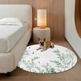 thumbnail image 2 of Green Leaf Round Area&nbsp;Rug 6ft Watercolor Bird Tree Branch Flower Farmhouse Botanical Non-Slip&nbsp;Washable Circle Rugs Soft Felt Indoor Floor Mat for Bedroom Kitchen Living Room Bathroom, 2 of 9