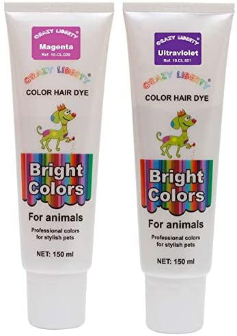 CRAZY LIBERTY Dog Hair Dye, NOUVELLE, For professional use. Non Toxic