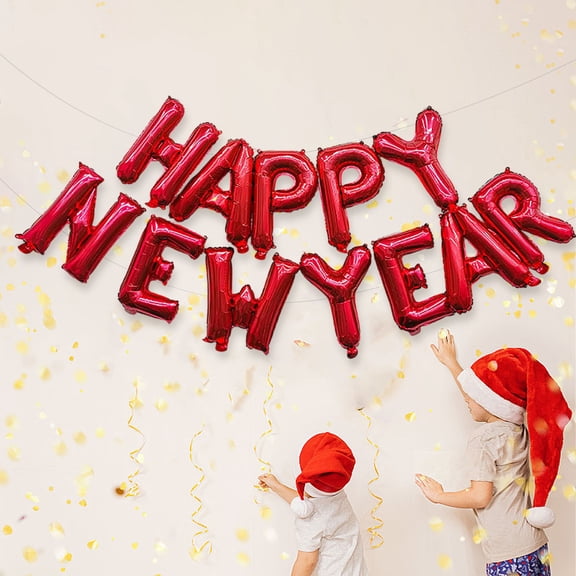 Party Letter Balloons, Happy New Year Balloons Set, 16 Inch Gold Foil Alphabet Balloons Festival Scene Decoration For Party Celebration Event Photo Background