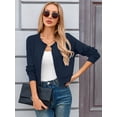 thumbnail image 4 of Chiclily Women's Long Sleeve Cropped Cardigan Casual Crew Neck Button Front Sweater Tops S-2XL, 4 of 8