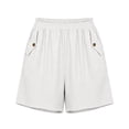 thumbnail image 7 of Utoimkio Women's Crinkle Gauze Shorts,Elastic High Waist with Button Detail Pockets, 7 of 7