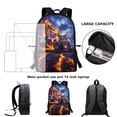 thumbnail image 6 of Binienty Lightning Excavator Print 17 Inch School Backpack for Teens Boys Elementary Middle School Students Bookbag with Front Zipper Pocket & Side Mesh Holders for Water Bottle, 6 of 6