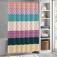 thumbnail image 3 of Bohemian Purple Teal Green Texture Fabric Shower Curtain Vintage Abstract Floral Washable Shower Curtains for Bathroom, Waterproof Bath Curtain with Hooks Home Decor 72x84in, 3 of 8