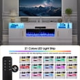 thumbnail image 6 of HARIPUL 70” TV Stand with 36" Electric Fireplace for TVs Up to 80 inch, LED Light Entertainment Center with High Gloss Door, Modern Media Console Cabinet for Living Room, 6 of 9
