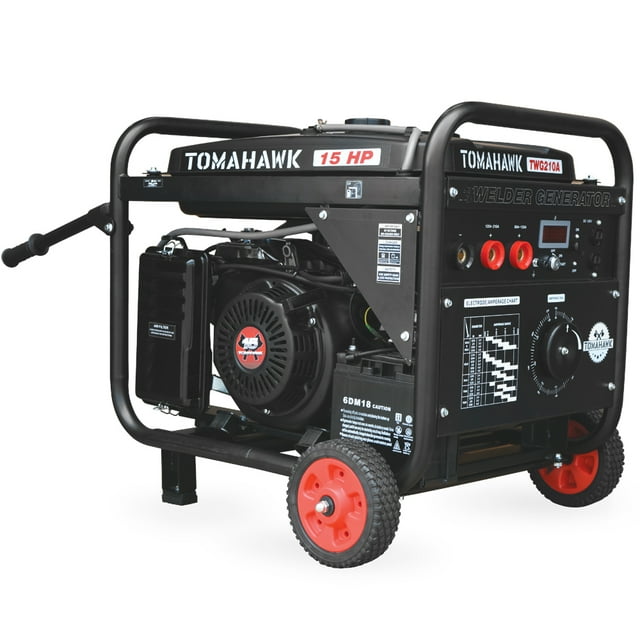 Tomahawk Power 15 HP Engine Driven Portable 2,000 Watt Generator with 210 Amp Stick and TIG Welder with Kit