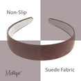 thumbnail image 4 of Motique Accessories 1 Inch Wide Suede Like Headband Solid Hair band for Women and Girls - Brown, 4 of 5