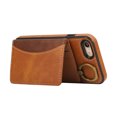 thumbnail image 3 of for iPhone 7 / iPhone 8 / iPhone SE 2022 & 2020 Wallet Case with Card Slots, Hand Wrist Strap Rotate Ring Design, Finger Grip Ring PU Leather Magnetic Button Shockproof Purse Phone Cover, Brown, 3 of 7