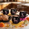 thumbnail image 2 of Juego de 4 Tazas de Café y Té de Cerámica 500 ml Color Negro Chefmaker Mictla para Halloween y Día de Muertos, 2 of 7