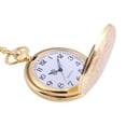 thumbnail image 4 of Personality Fashion Retro Large Pocket Watch Gold Shield Quartz Pocket Watch, 4 of 4