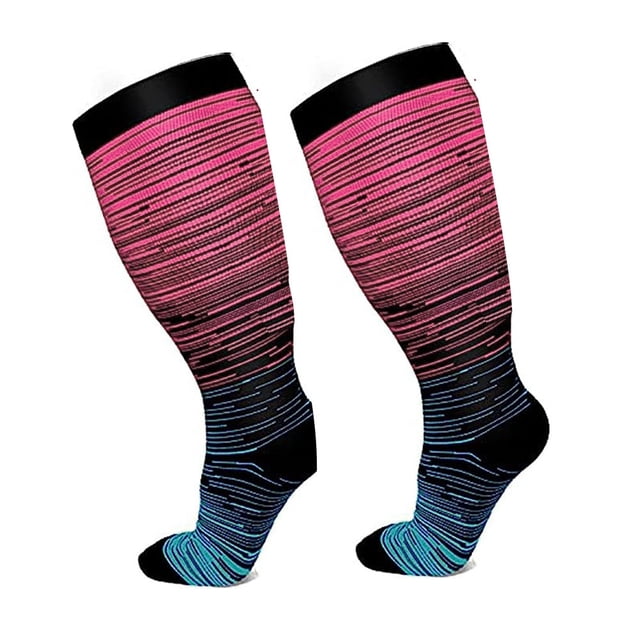 Calcetines de presión de alta elasticidad para venas, calcetines elásticos secundarios, calcetines para pantorrillas anchas