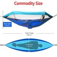 thumbnail image 2 of IC ICLOVER Double 2 Person Outdoor Garden Hammock, Portable Nylon Fabric Parachute Multifunctional Lightweight Hammocks with 2 Hanging Ropes & Carabiner for Backpacking Travel Beach Yard - Blue, 2 of 9