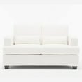 thumbnail image 7 of Juiluna 63" Length Modern Loveseat For Living Room, Stylish Upholstered Sofa Couches With Square Armrest, Removable Back Cushion, Waist Pillow, Apartment Furniture, 7 of 7
