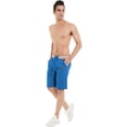 thumbnail image 4 of QPNGRP Mens Shorts Casual Adjustable Drawstring Elastic Waist Slim Shorts Lakeblue 34, 4 of 8