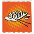 thumbnail image 3 of Ambesonne Sushi Shower Curtain, Japanese Dish with Wasabi, 69"Wx70"L, Multicolor, 3 of 3