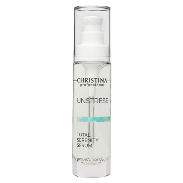 Christina Unstress Total Serenity Suero calmante para rostro - 30 ml - Alivia instantáneamente, reduce y reequilibra la piel estresada - Suero calmante para pieles mixtas, secas, normales, grasas y se