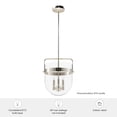 thumbnail image 7 of Hunter - Karloff 3-light Brushed Nickel, Medium Size Pendant Light, Dimmable, Casual Style, Urn Shaped, for Bedrooms, Dining, Living Rooms - 19833, 7 of 7