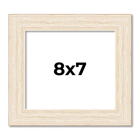 8x7 Frame White Real Wood Picture Frame Width 1.5 inches | Interior Frame Depth 0.5 inches | Barn