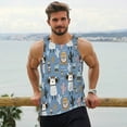 thumbnail image 6 of KLL Llamas And Cactus Print Men's Muscle Gym Workout Stringer Tank Tops Bodybuilding Fitness T-Shirts Tank Tops Men-Large, 6 of 7