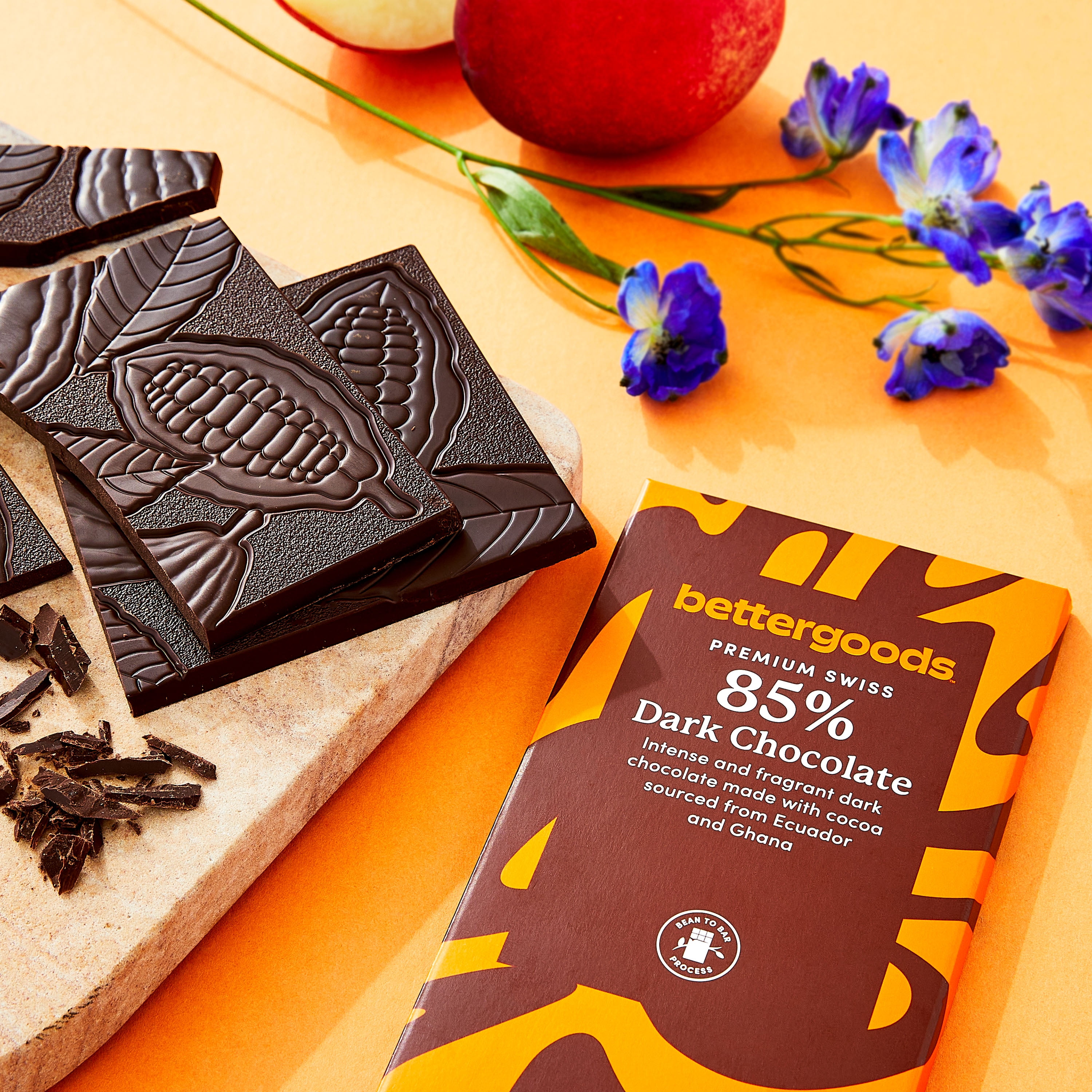 bettergoods Premium Swiss 85% Dark Chocolate Bar, 3.5 oz