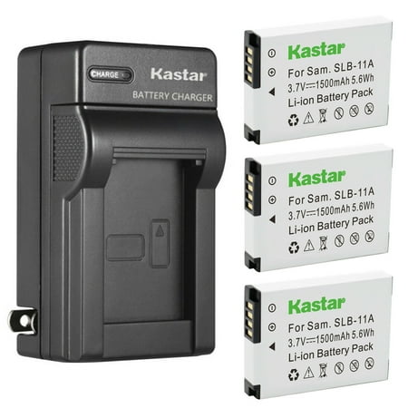 Kastar 3-Pack Battery and AC Wall Charger Replacement for Samsung SLB-11A SLB11A Battery Samsung TL240 TL320 TL350 TL500 WB600 WB610 WB650 WB660 WB700 WB1000 WB2000 Digital Cameras