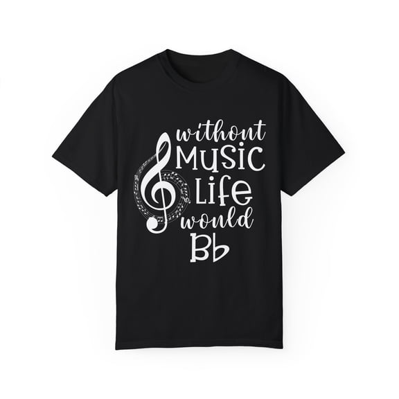 Vintage Musician Singers Composer Gift | Without Music Musical Notes Teacher Graphic Men Women Unisex Garment-Dyed T-shirt