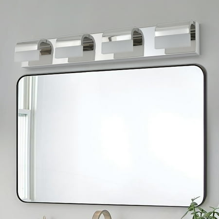 

Sleek and Stylish Modern 4-Light LED Bathroom Vanity Lights for Over Mirror - Contemporary Bath Wall Lighting