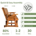 thumbnail image 4 of Fortune Candy Outdoor Wood Glider with High Roll Back and Cup Holders, Heavy Duty 800 lbs, 4 of 8