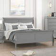 thumbnail image 2 of LiviNest Queen Size Bed Frame: Gray Solid Wood Sleigh Bed - Contemporary Transitional Style for Small Apartments & Master Bedrooms with Storage Base & Easy Assembly, 2 of 6