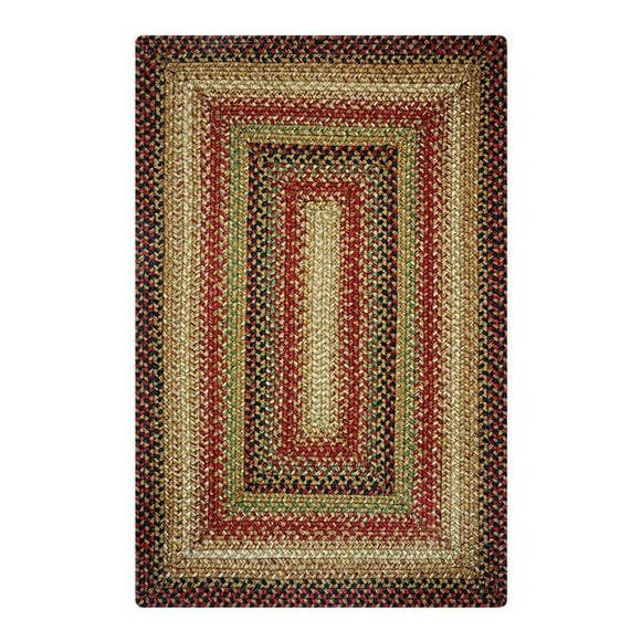 Homespice Decor 512802 27 x 45 in. Gingerbread Jute Rectangular Braided Rug - Brown, Deep Red