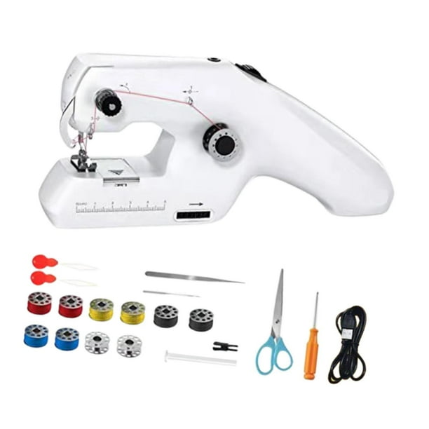 Máquina de coser portátil ligera y mini para adultos y principiantes. con kit de linea