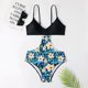 thumbnail image 2 of Gibobby Trajes de baño mujer una pieza Traje de baño Estampado sexy Relleno Trajes de baño florales para mujer Sujetador estampado Traje de baño Ropa de (Azul,CH), 2 of 5