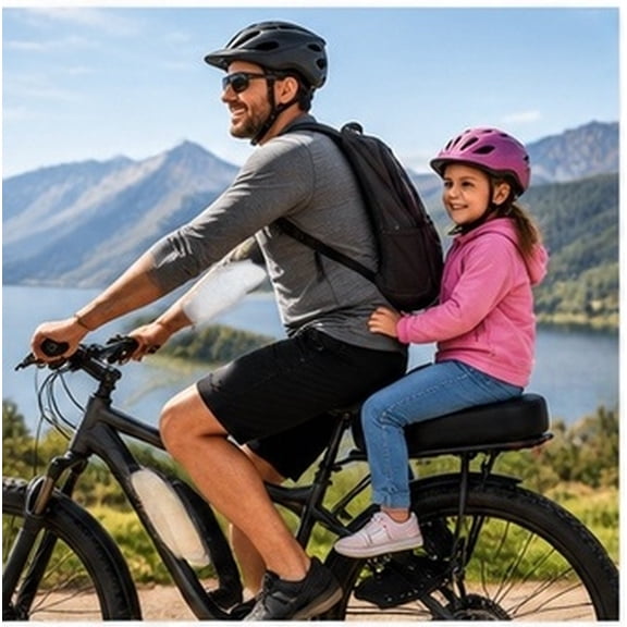 CRAFTHROU 1Set Rear Foot Support with Thickened Bike Seat Cushion for Comfortable Cycling