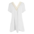 thumbnail image 7 of Awdenio Summer Dresses for Women, Fashion Ladies Summer Solid Causal V-Neck Short Sleeve Vacation Lace Dress White XL, 7 of 7