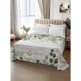 thumbnail image 2 of Sage Green Eucalyptus Leaves Twim Size Flat Sheet, Wrinkleproof & Fadeproof Cooling Flat Bed Sheet Only, Summer Botanical Weeping Wooden Breathable Soft Bedding Top Sheets 66 x 96 Inches, 2 of 8