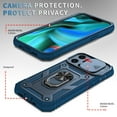 thumbnail image 5 of Military Grade Drop Impact for iPhone 14 Pro Max Camera Lens Slide Protection Case 360 Metal Rotating Ring Kickstand Holder Armor Shockproof Case For iPhone 14 Pro Max, Blue, 5 of 9