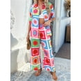 thumbnail image 5 of Women'S Short Sleeve Button Down Shirt Printed Tops Lounge Shorts Summer Beach Tracksuit 2 Pcs Set Checkered Flower L, 5 of 8
