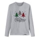 thumbnail image 5 of Tops Navideños Para Mujer, Blusas de Manga Larga, Feliz Navidad, Estampado A Cuadros, Árbol de Navidad, Camiseta Informal de Cuello Redondo Odeerbi ODB194099, 5 of 6