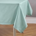 thumbnail image 2 of Solino Home Cotton Linen Tablecloth 58 x 104 Inch - Hemstitch Pastel Turquoise Table Cloth for Rectangle Tables - Machine Washable Tablecloth for Spring, Easter, Mothers Day, 2 of 4