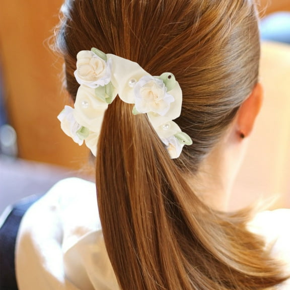 CTIRCHIU 2Pcs Assorted Color Flower Hair Bands for Secure Comfortable Hold and Stylish Hair Buns