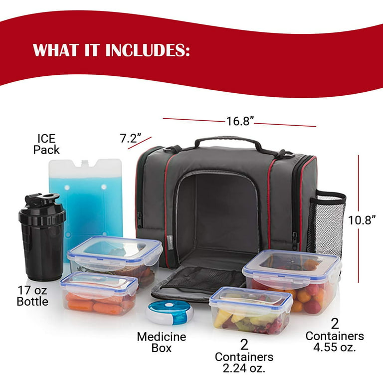 Insulated Lunch Box - Meal Prep Lunch Bag Women/Men Cooler Bag With  Containers