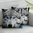 thumbnail image 2 of COMIO Wildlife Animal White Wolf with Blue Eyes 2-Piece Short Plush Pillowcase Set (Universal 1) Pillow Case White, 2 of 6