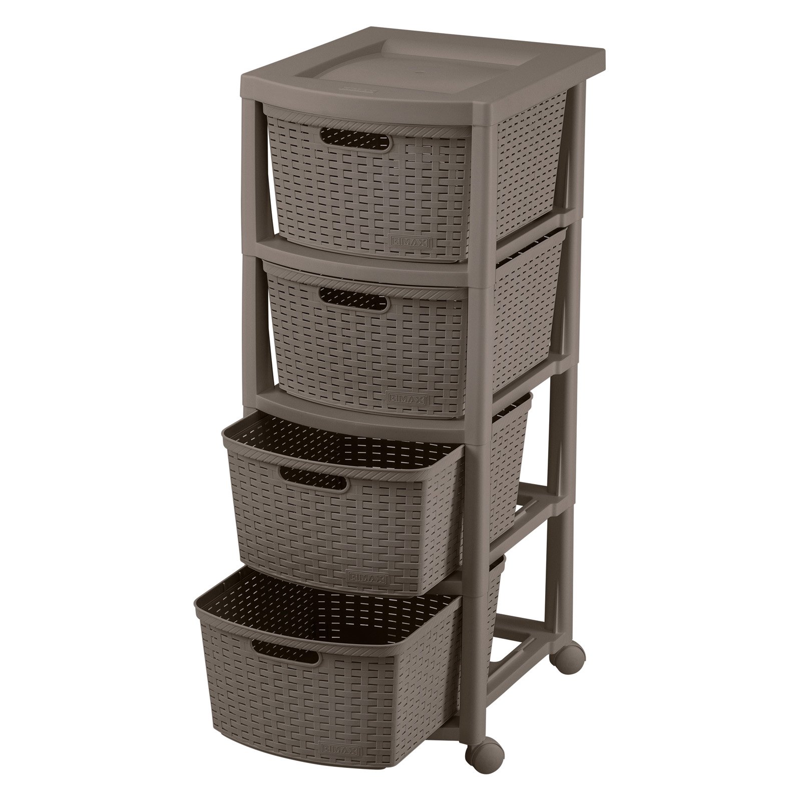 Rimax Casual White Four Drawer Rolling Cart Walmart Com